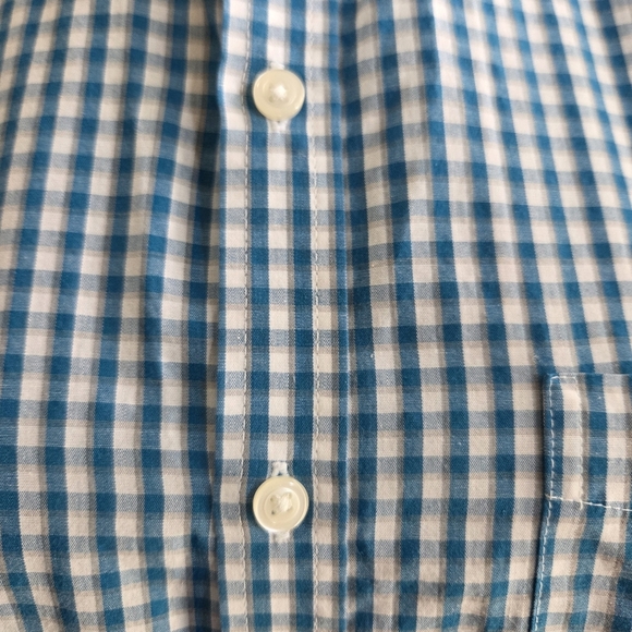 Denver Hayes Mens Blue and White Casual Button Down Shirt Size Med - Picture 4 of 6